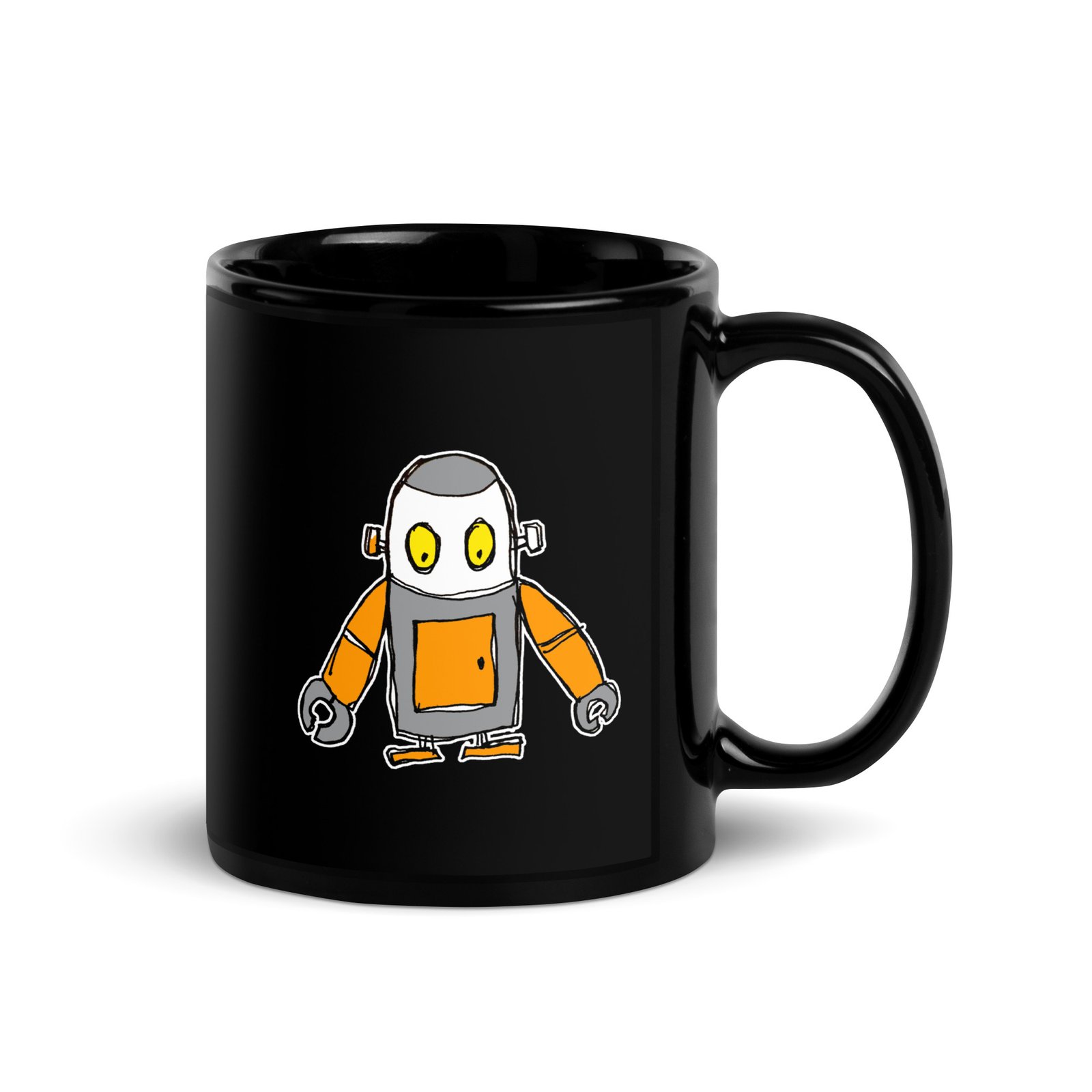 Auto the Robot Black Glossy Mug