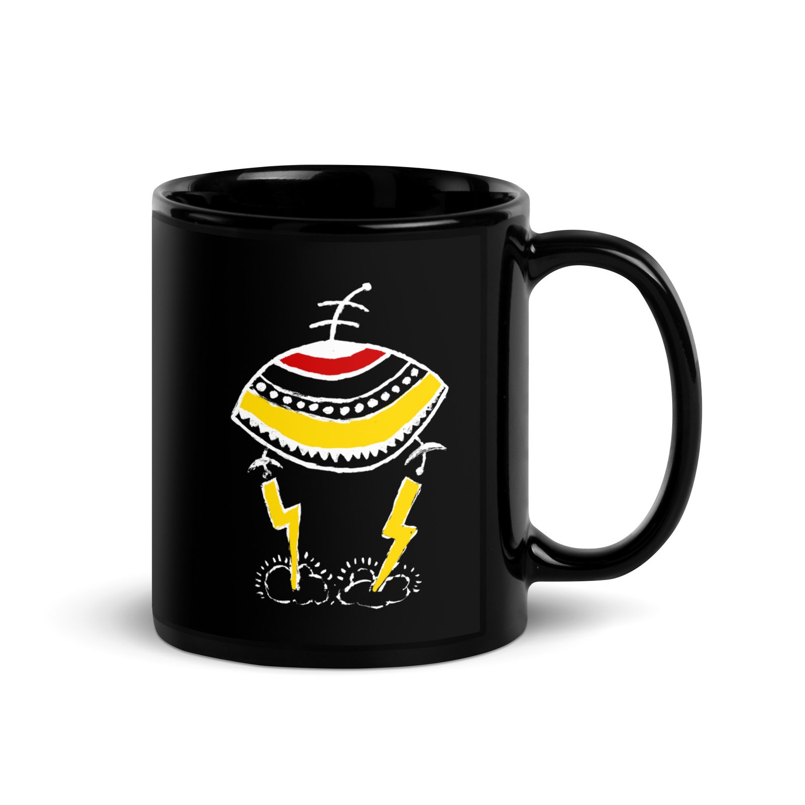 UFO Attack#1 Black Glossy Mug